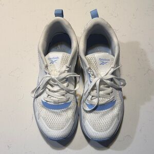 Reebok White and Light Blue Sneakers